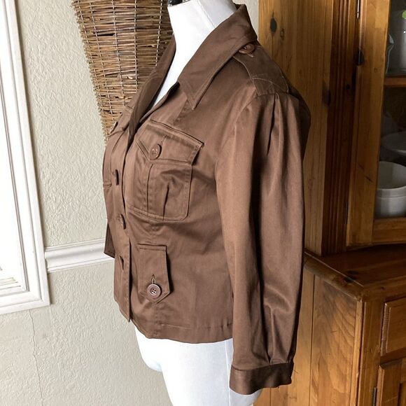INC International Concept Brown Lined Jacket Size Small EUC - Picture 3 of 8